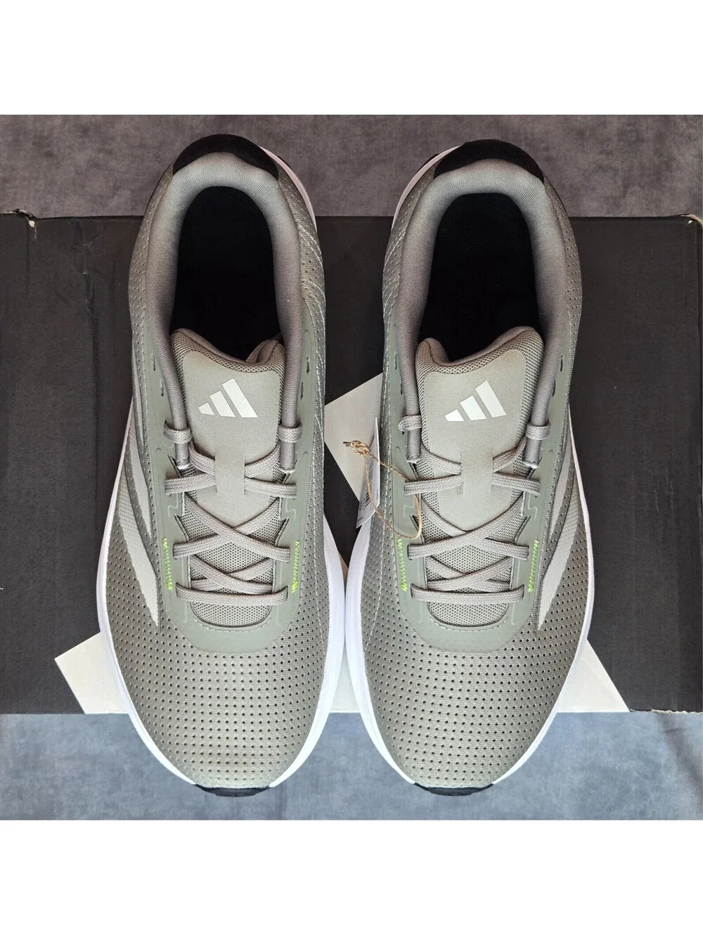 adidas Duramo SL - Silver Pebble / Lucid Lemon (IF9484) Men's 10.5 BRAND NEW